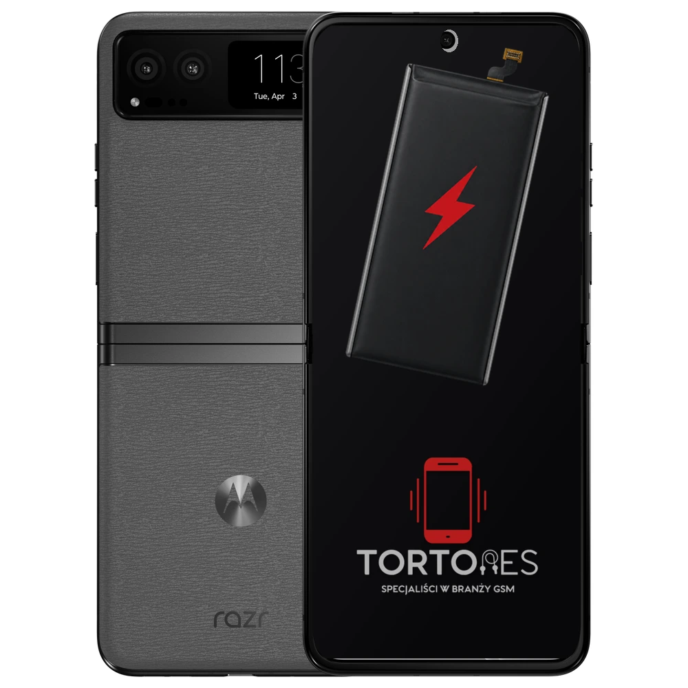 Motorola Razr 40 z ilustracją baterii - wymiana baterii