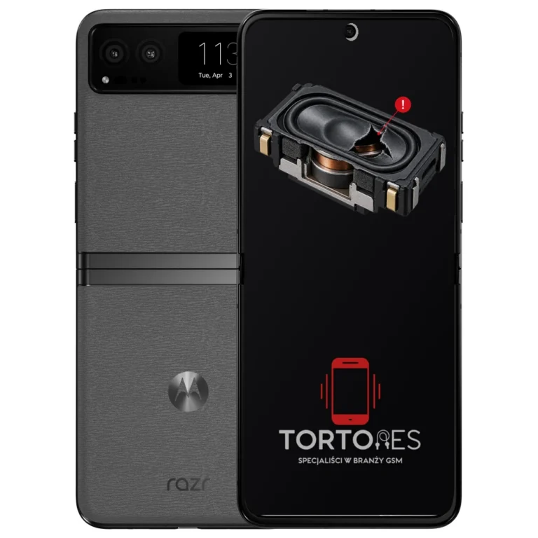 Motorola Razr 40 z symbolem głośnika multimedialnego - wymiana głośnika multimedialnego