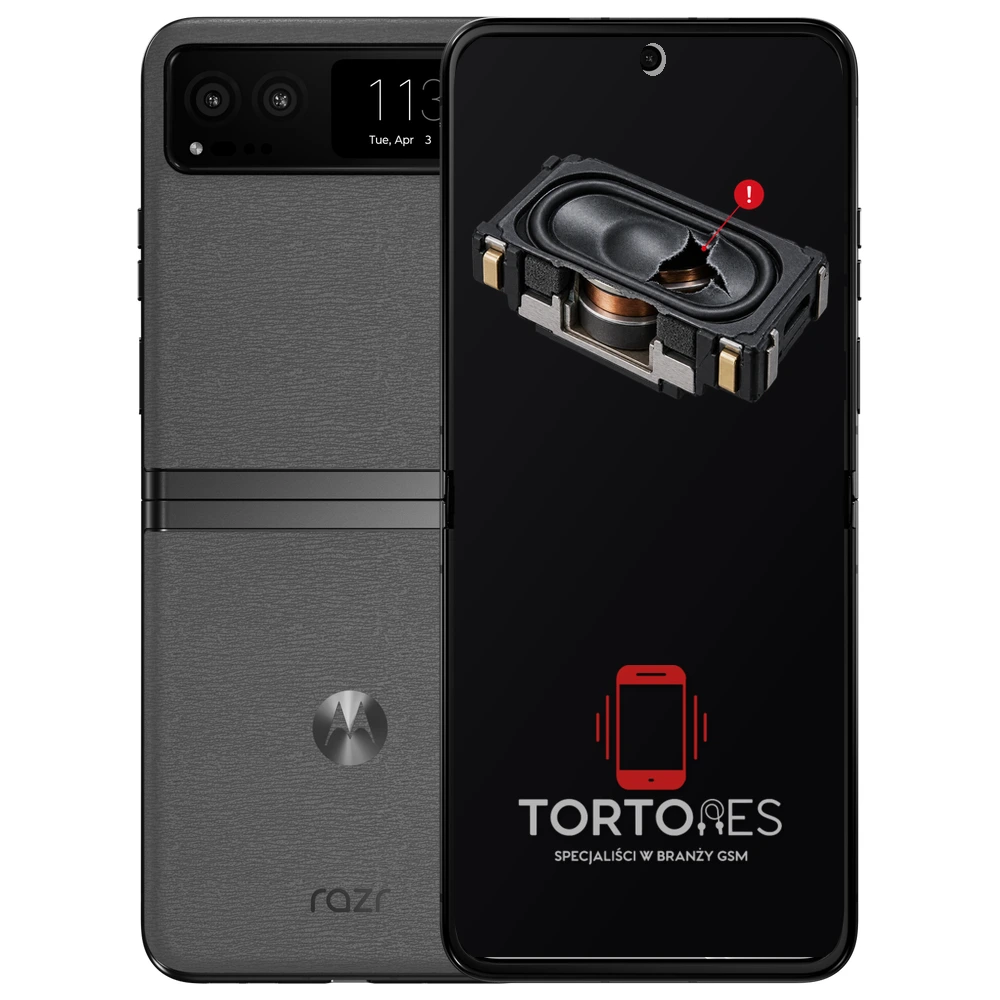 Motorola Razr 40 z symbolem głośnika multimedialnego - wymiana głośnika multimedialnego