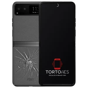 Motorola Razr 40 z ilustracją pękniętej tylnej klapki - wymiana zbitej klapki