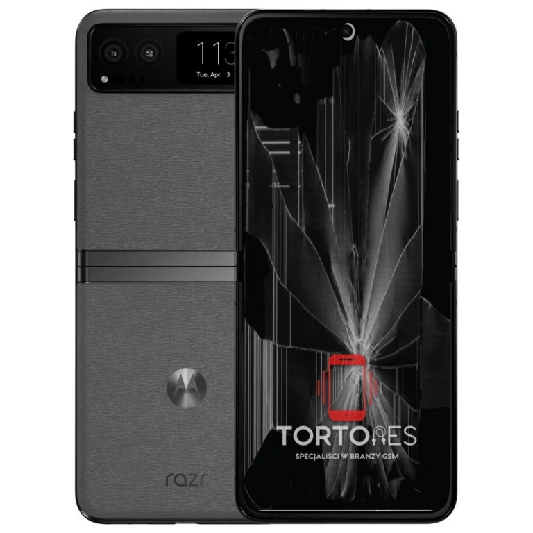 Motorola Razr 40 z ilustracją pękniętego wyświetlacza - wymiana zbitego wyświetlacza