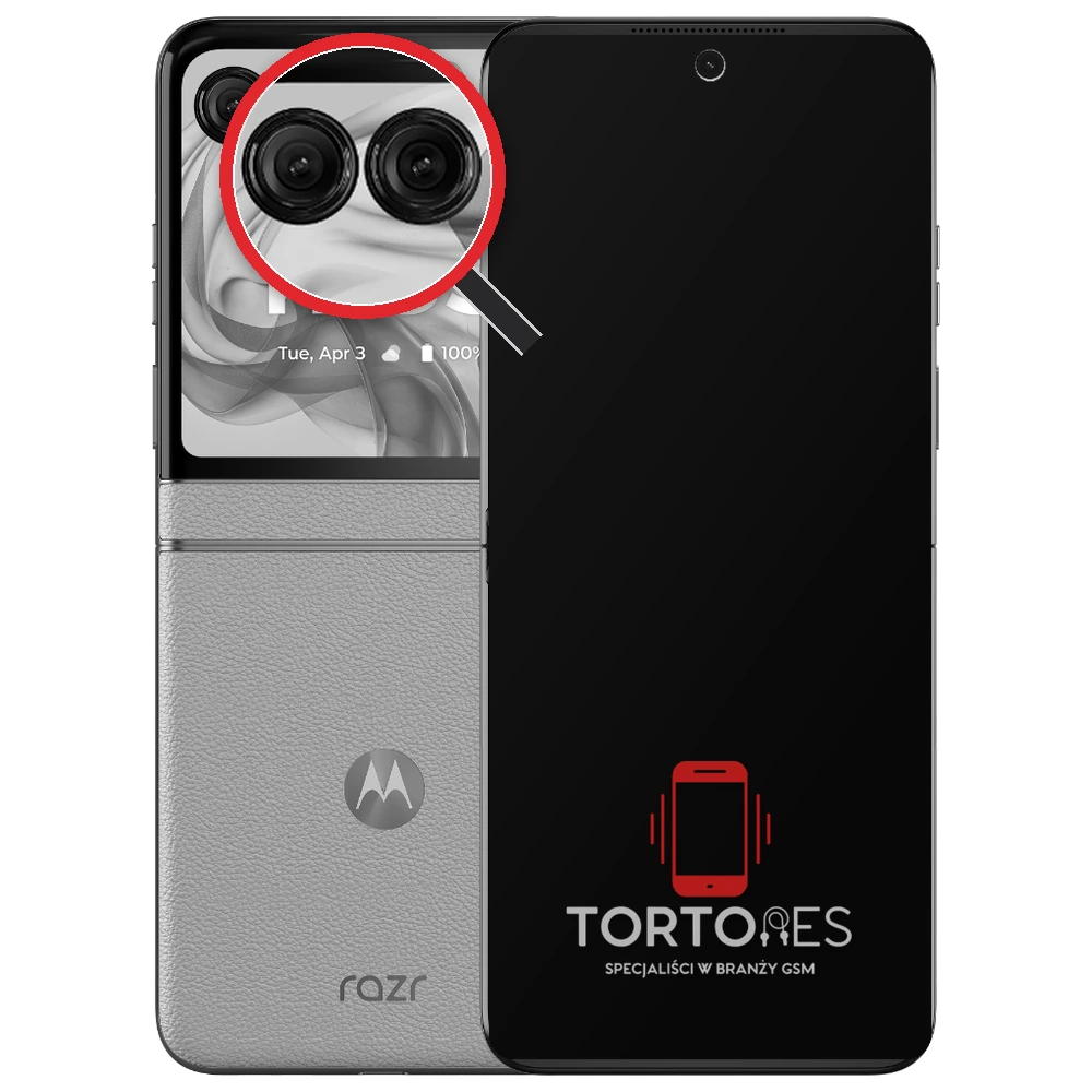 Motorola Razr 50 z lupą na tylnych aparatach - wymiana tylnej kamery