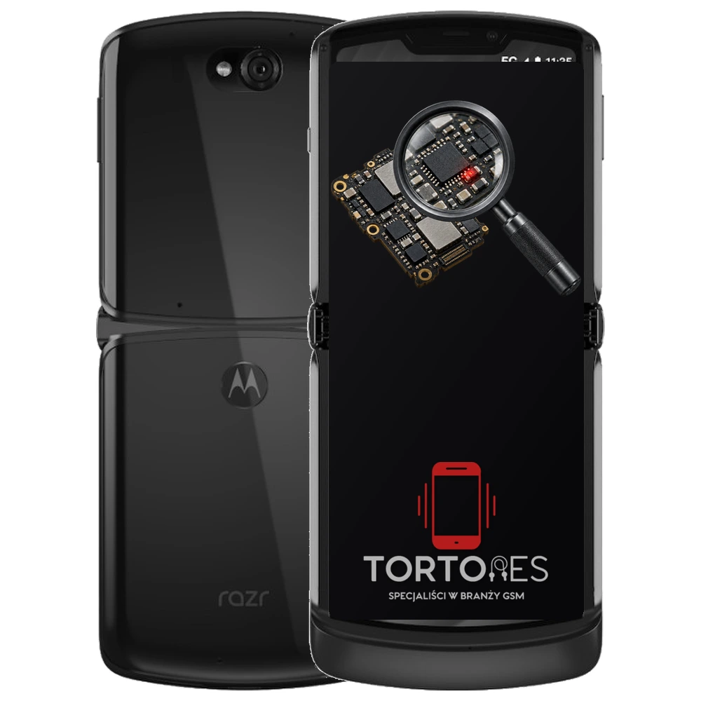 Motorola Razr 5G z symbolem diagnostyki - diagnoza telefonu
