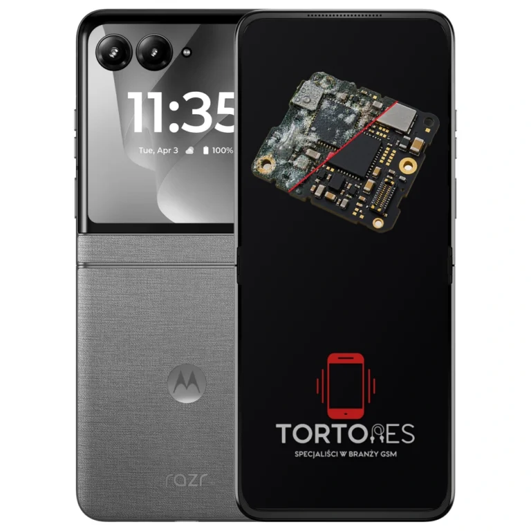 Motorola Razr 70 z ilustracją zalania - czyszczenie po zalaniu