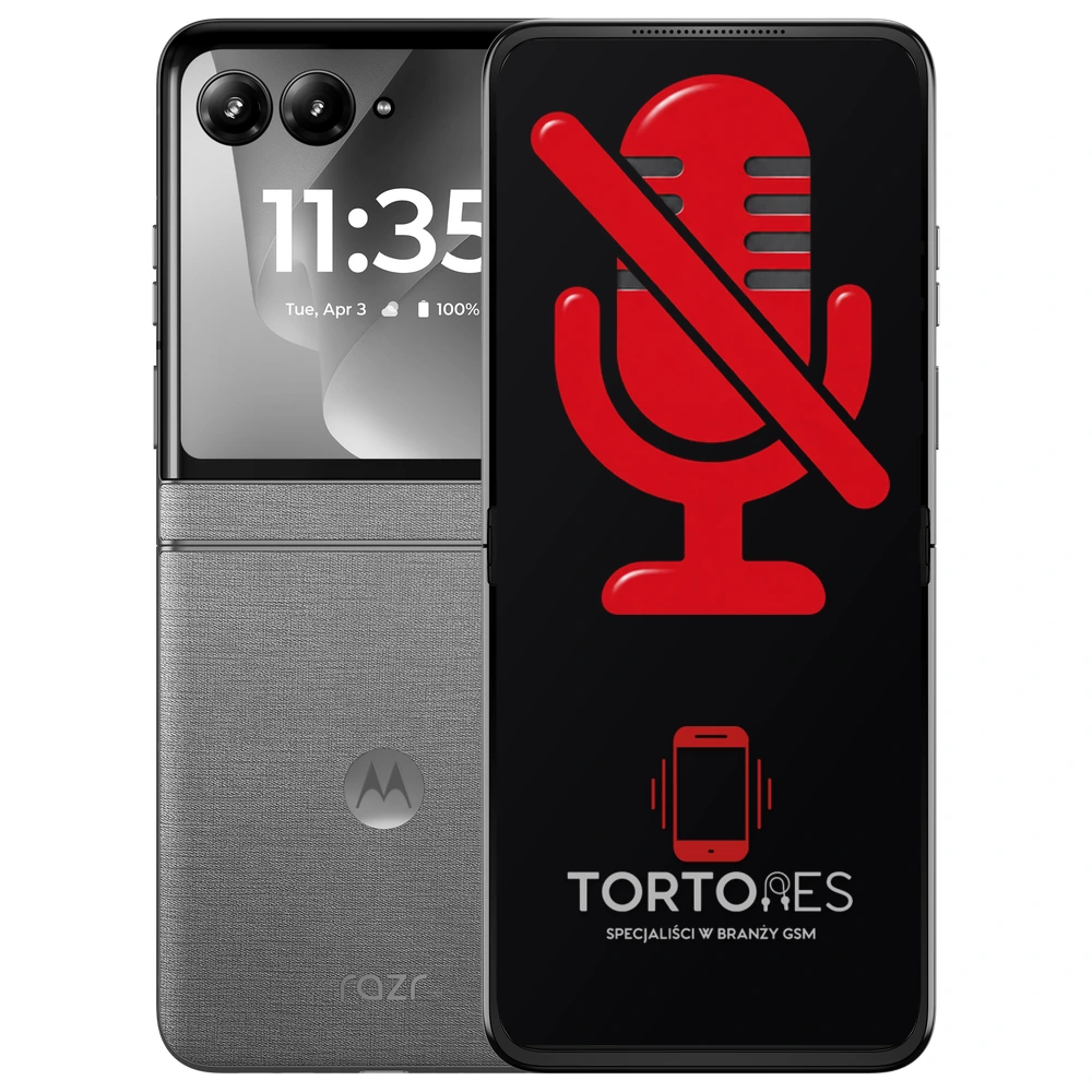 Motorola Razr 70 z symbolem mikrofonu - naprawa mikrofonu