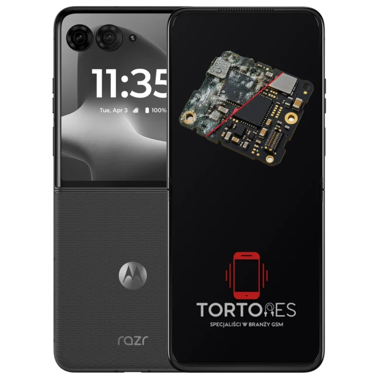 Motorola Razr 70 Plus z ilustracją zalania - czyszczenie po zalaniu