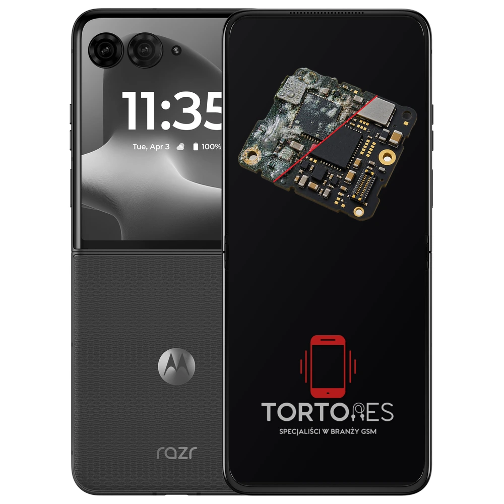 Motorola Razr 70 Plus z ilustracją zalania - czyszczenie po zalaniu