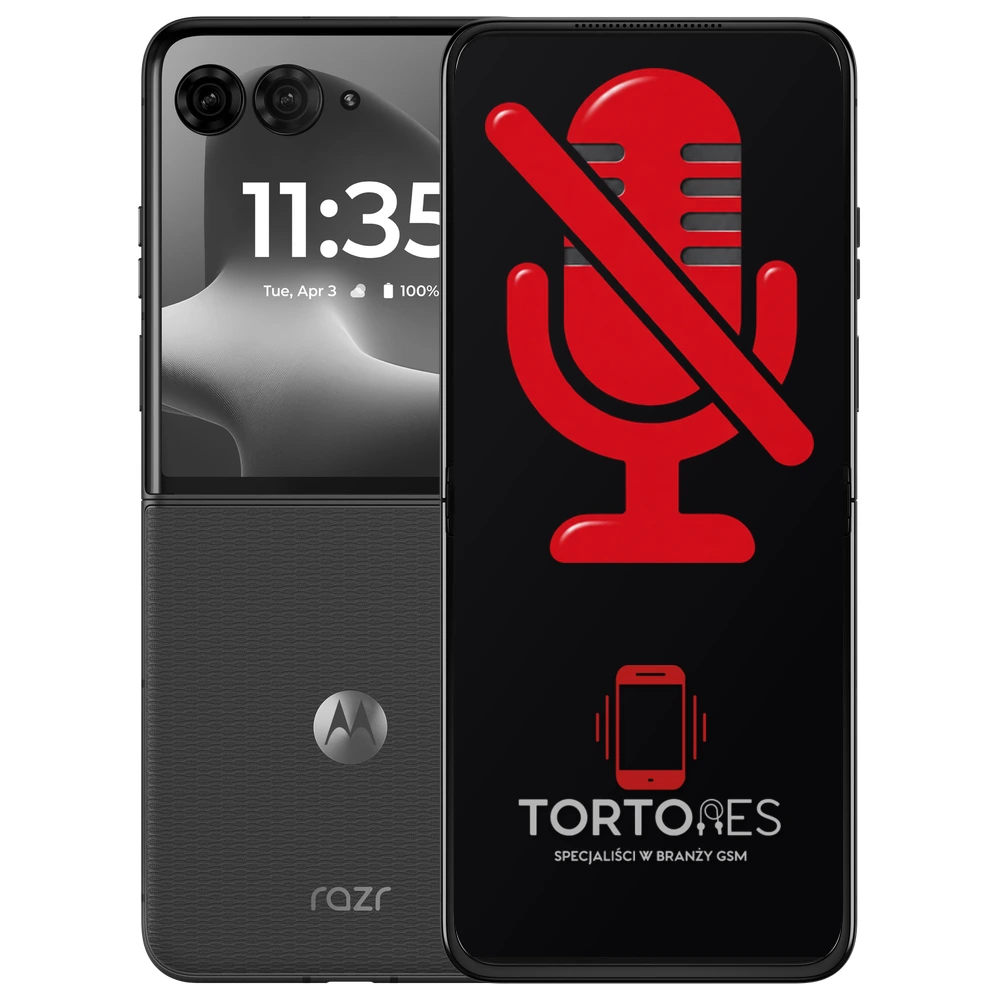 Motorola Razr 70 Plus z symbolem mikrofonu - naprawa mikrofonu