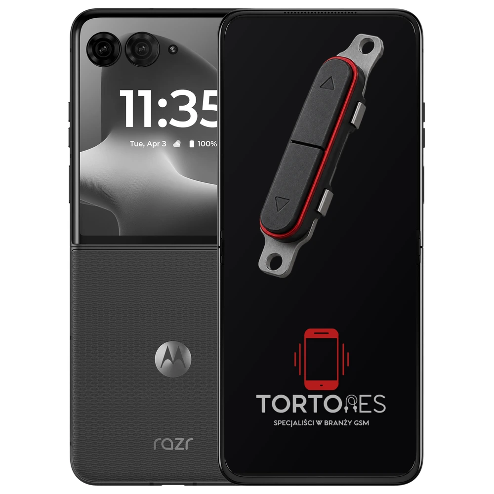 Motorola Razr 70 Plus z symbolem przycisków - naprawa przycisków włączania i głośności
