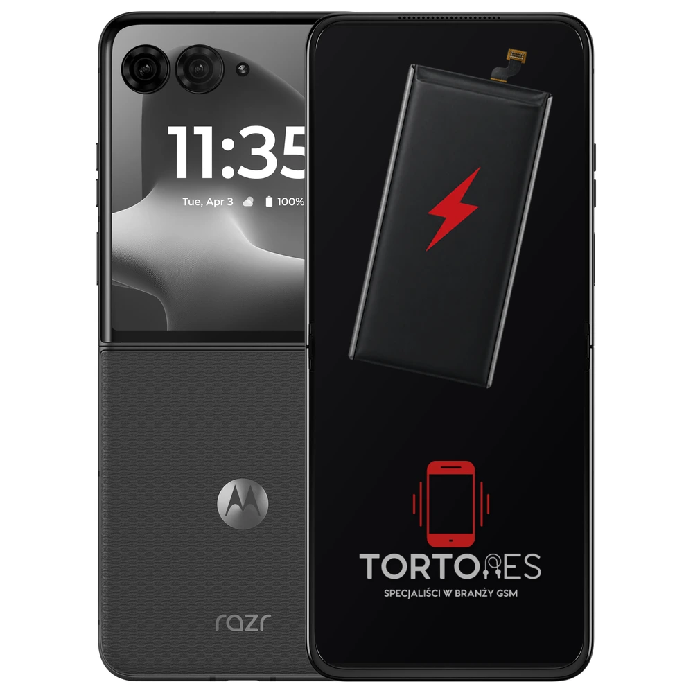 Motorola Razr 70 Plus z ilustracją baterii - wymiana baterii