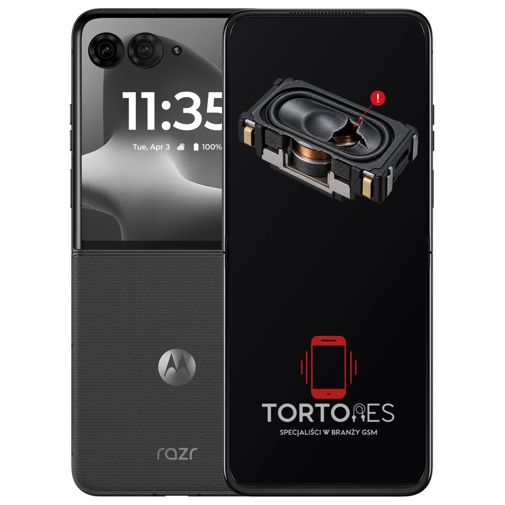 Motorola Razr 70 Plus z symbolem głośnika multimedialnego - wymiana głośnika multimedialnego