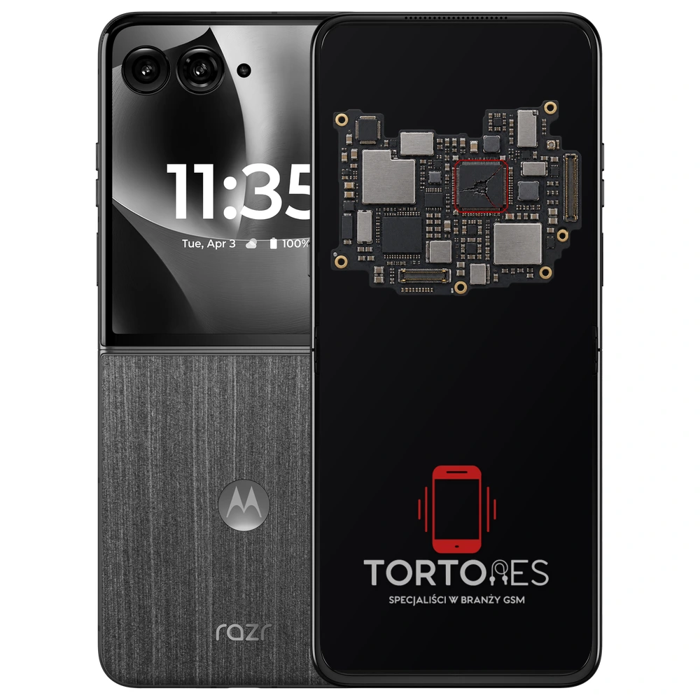 Motorola Razr 70 Ultra z ilustracją płyty głównej - naprawa płyty głównej