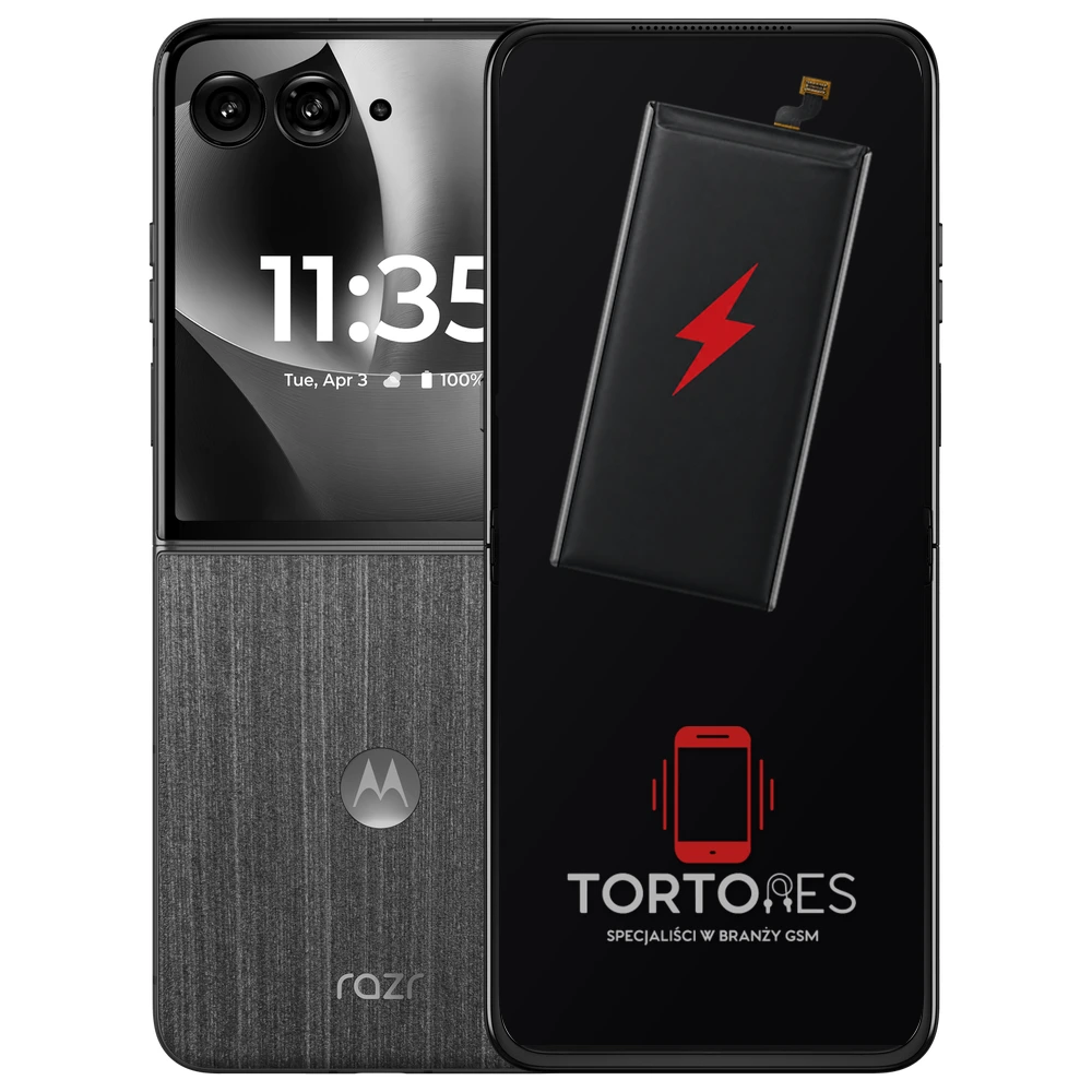 Motorola Razr 70 Ultra z ilustracją baterii - wymiana baterii