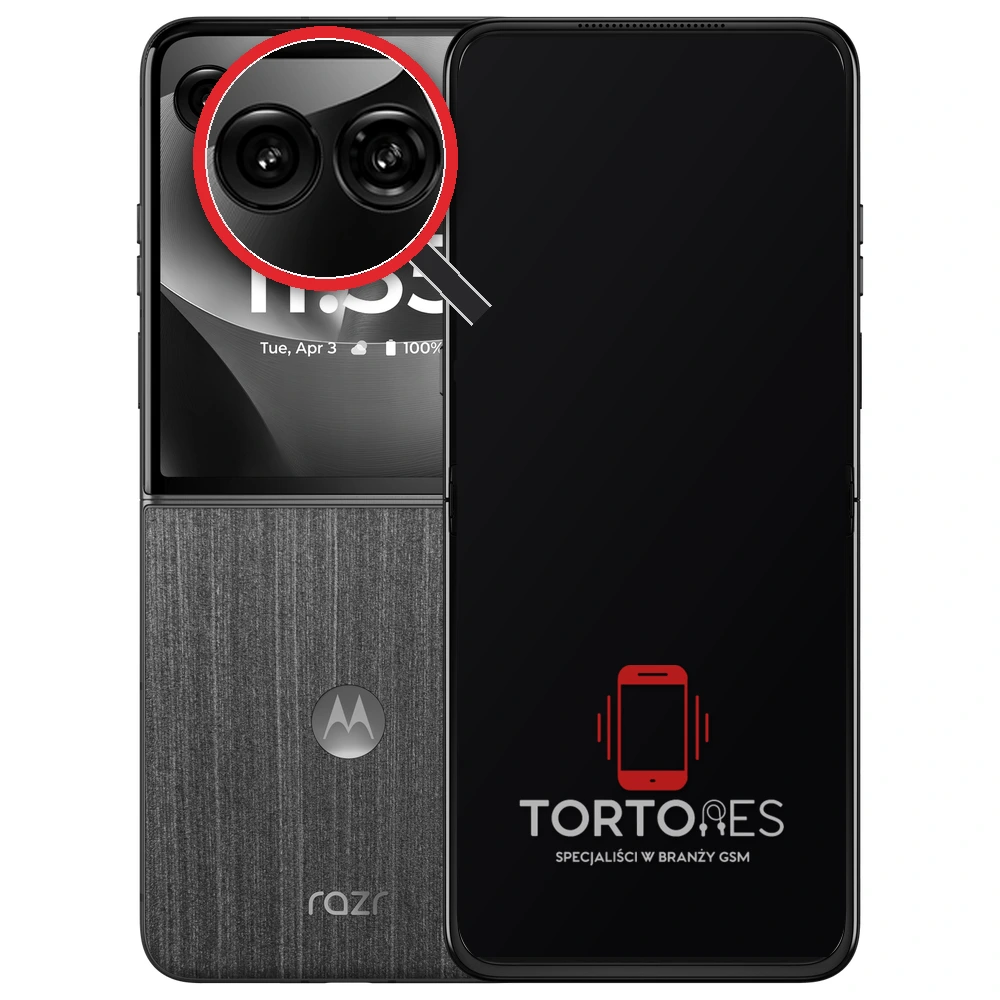 Motorola Razr 70 Ultra z lupą na tylnych aparatach - wymiana tylnej kamery