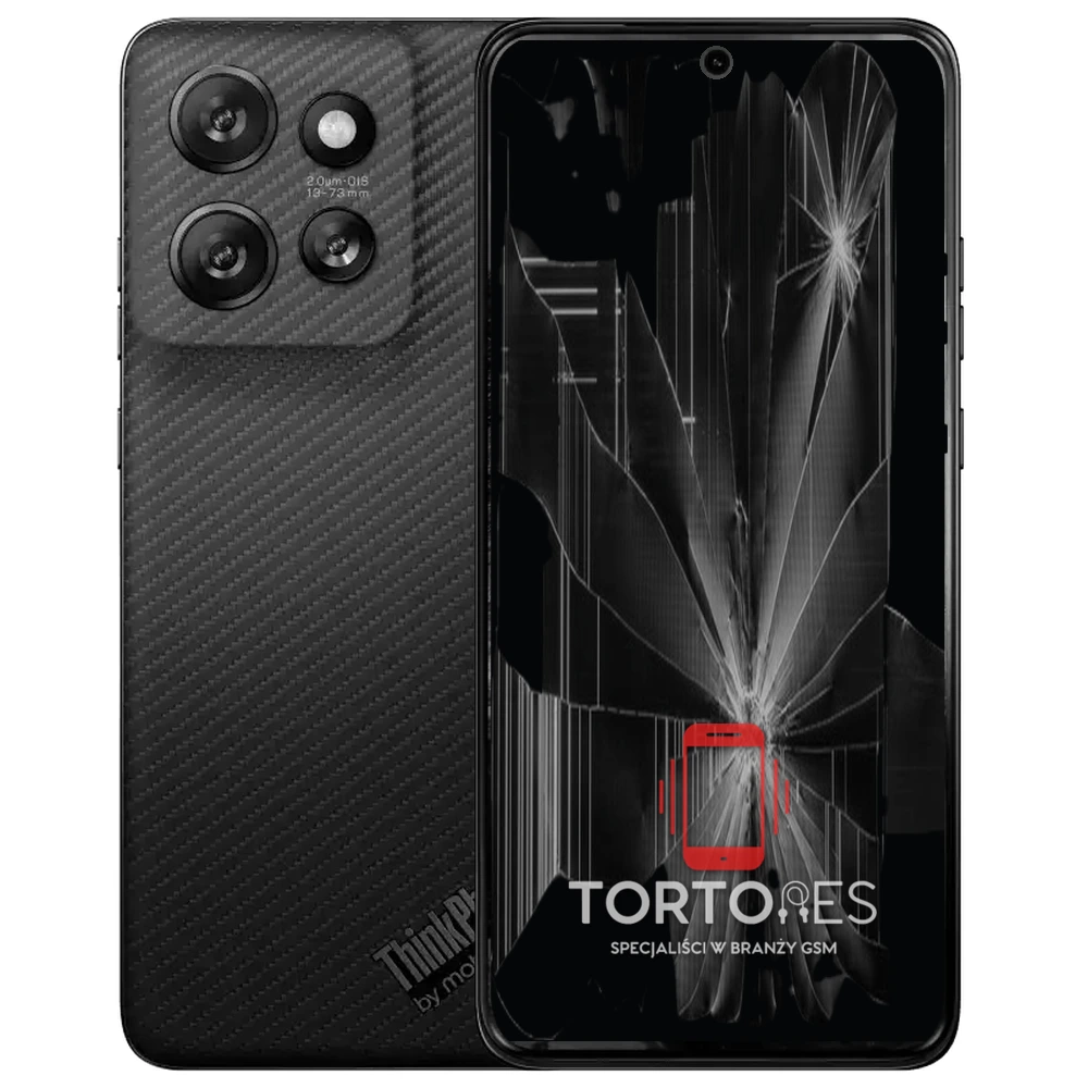 Motorola ThinkPhone 25 z ilustracją pękniętego wyświetlacza - wymiana zbitego wyświetlacza