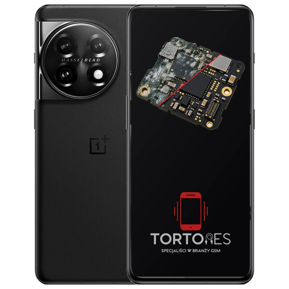 OnePlus 11 5G z ilustracją zalania - czyszczenie po zalaniu
