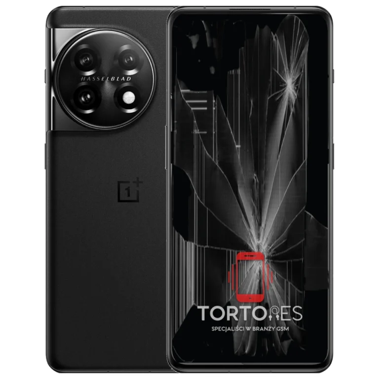 OnePlus 11 5G z ilustracją pękniętego wyświetlacza - wymiana zbitego wyświetlacza