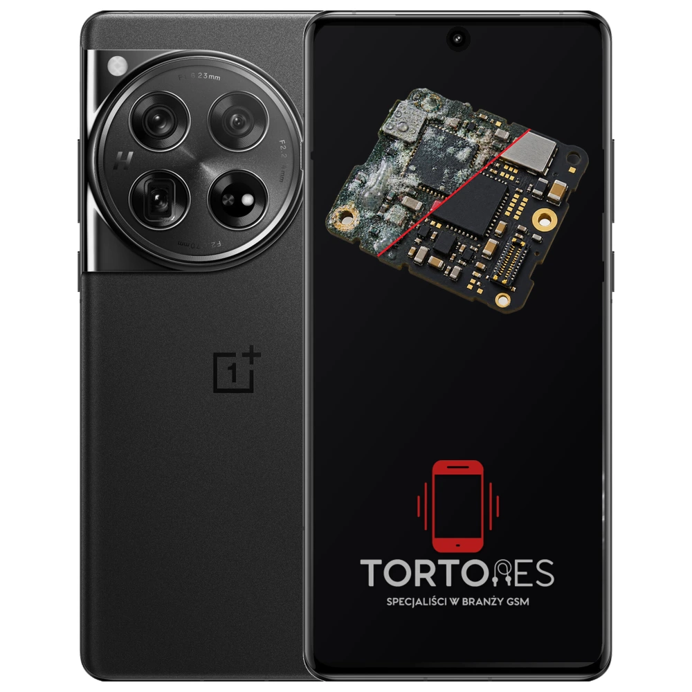 OnePlus 12 z ilustracją zalania - czyszczenie po zalaniu