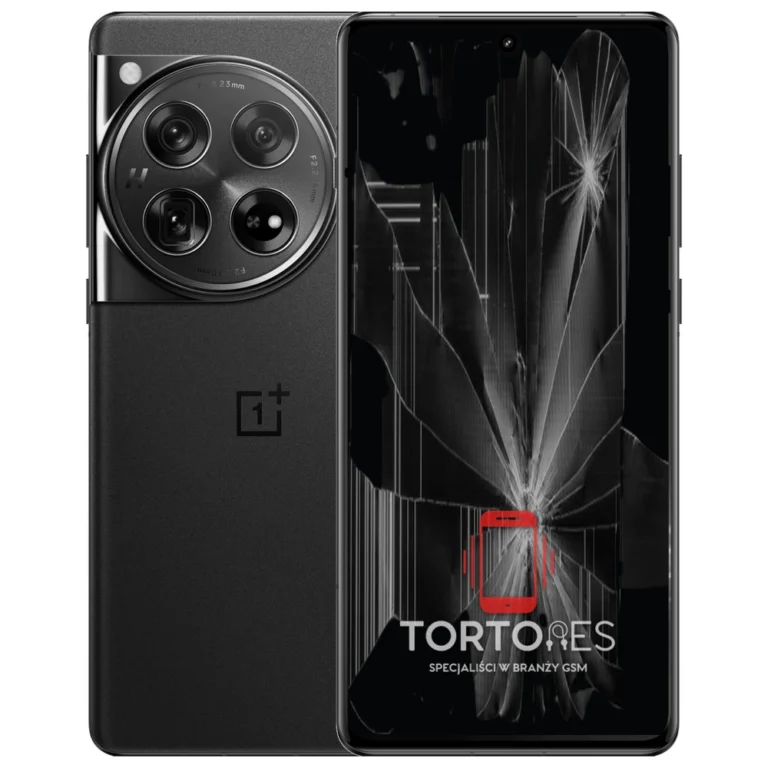 OnePlus 12 z ilustracją pękniętego wyświetlacza - wymiana zbitego wyświetlacza
