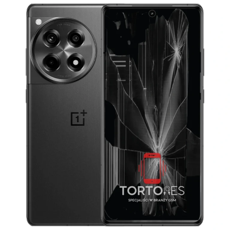 OnePlus 12R z ilustracją pękniętego wyświetlacza - wymiana zbitego wyświetlacza
