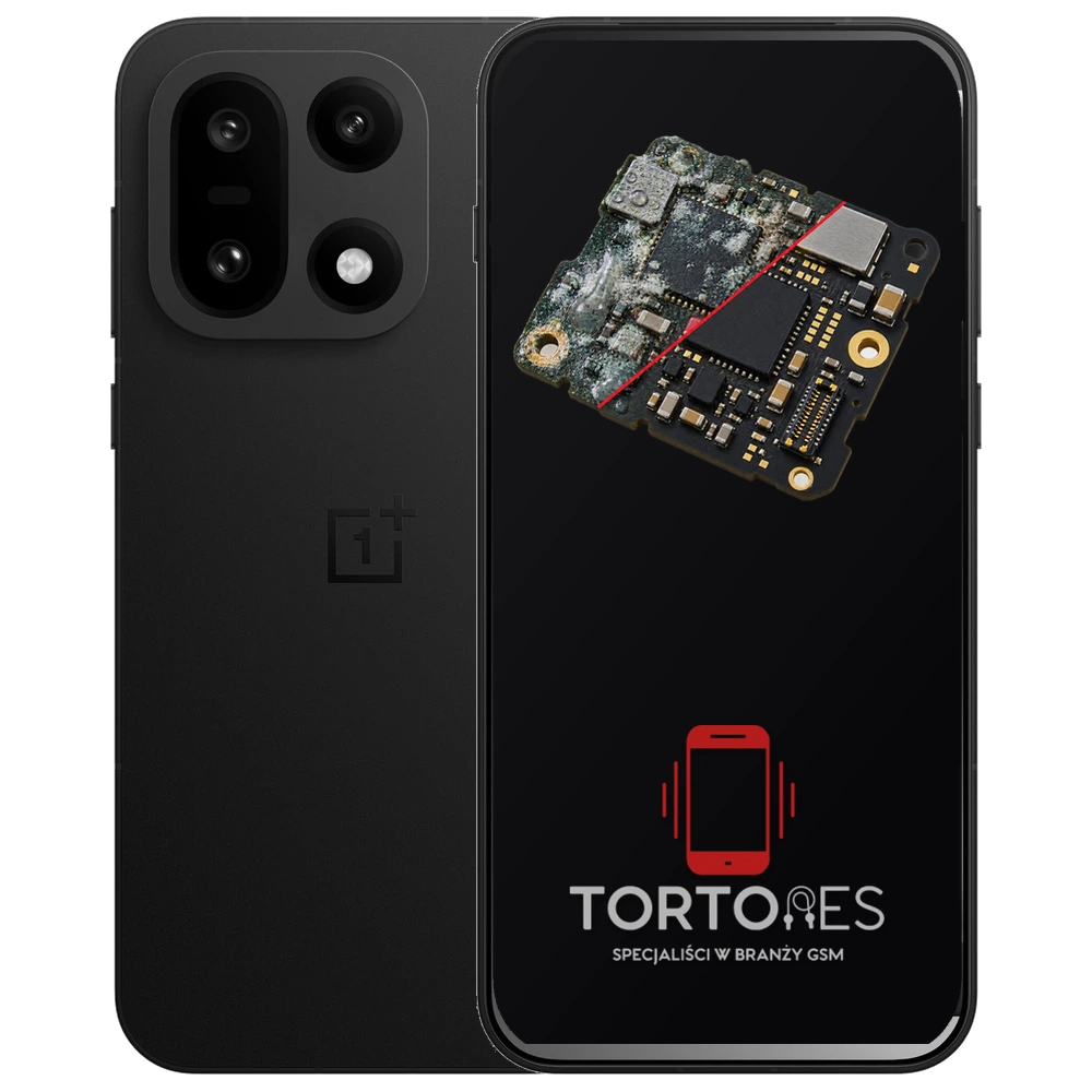 OnePlus 15 z ilustracją zalania - czyszczenie po zalaniu
