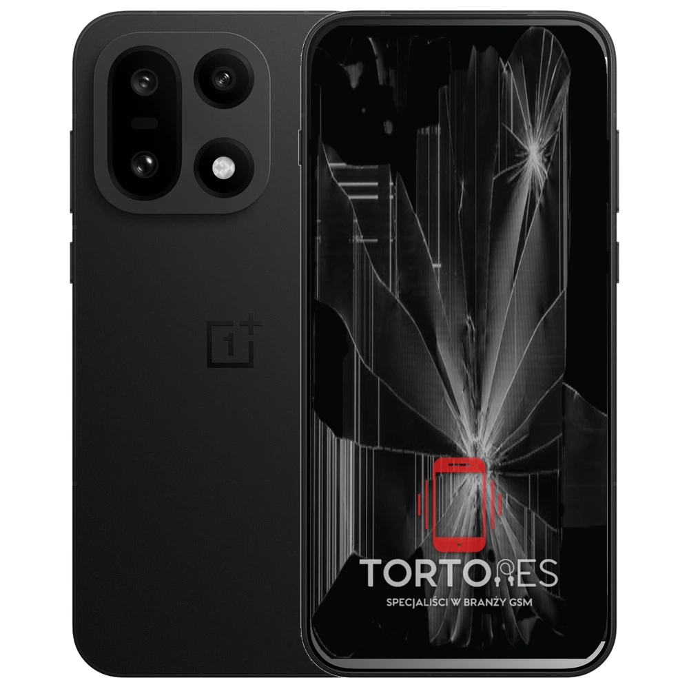 OnePlus 15 z ilustracją pękniętego wyświetlacza - wymiana zbitego wyświetlacza
