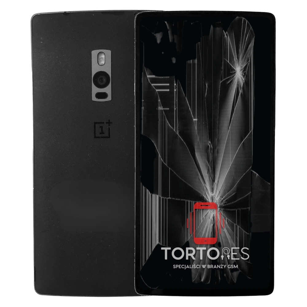 OnePlus 2 z ilustracją pękniętego wyświetlacza - wymiana zbitego wyświetlacza
