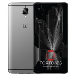 OnePlus 3 z ilustracją pękniętego wyświetlacza - wymiana zbitego wyświetlacza
