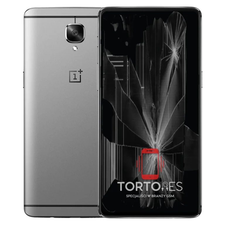 OnePlus 3 z ilustracją pękniętego wyświetlacza - wymiana zbitego wyświetlacza