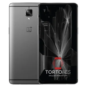OnePlus 3T z ilustracją pękniętego wyświetlacza - wymiana zbitego wyświetlacza