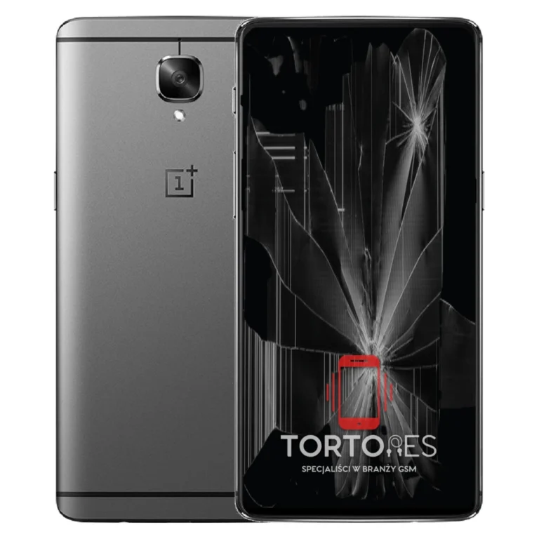 OnePlus 3T z ilustracją pękniętego wyświetlacza - wymiana zbitego wyświetlacza