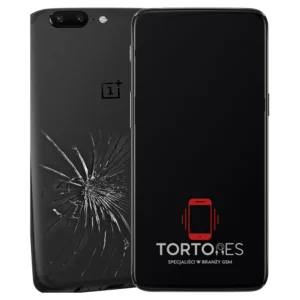 OnePlus 5 z ilustracją pękniętej tylnej klapki - wymiana zbitej klapki