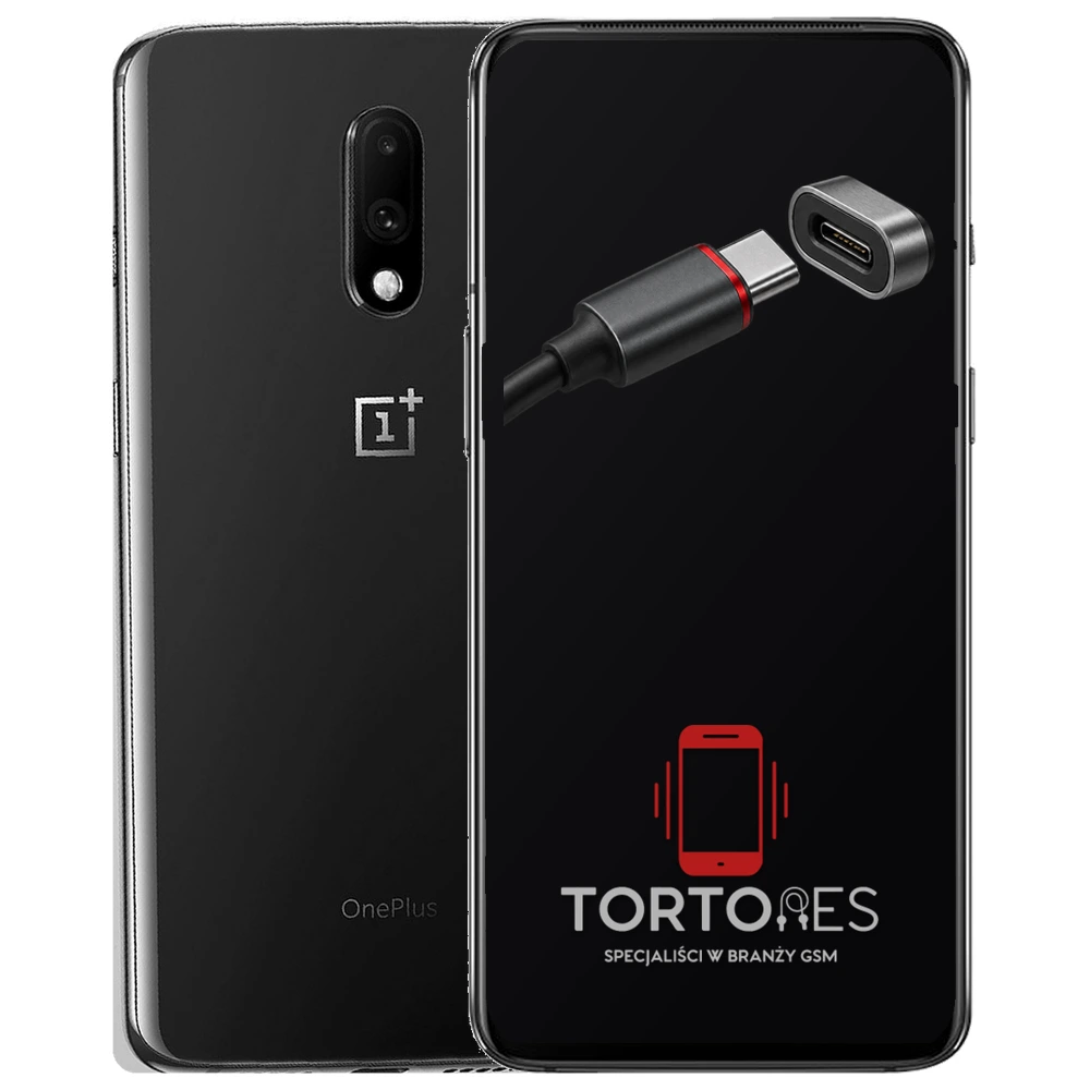 OnePlus 7 z ilustracją złącza ładowania - naprawa złącza ładowania