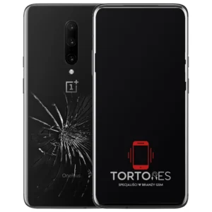 OnePlus 7 Pro z ilustracją pękniętej tylnej klapki - wymiana zbitej klapki