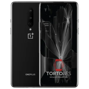 OnePlus 8 z ilustracją pękniętego wyświetlacza - wymiana zbitego wyświetlacza