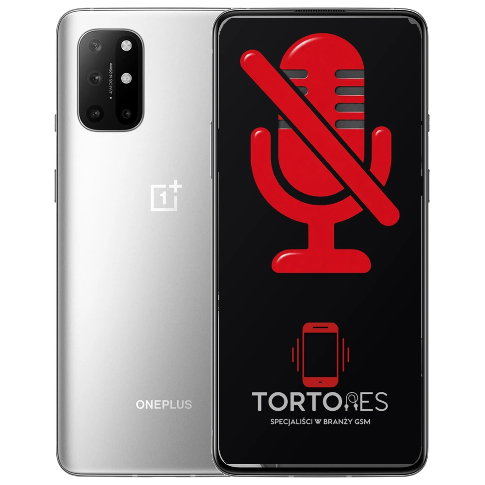 OnePlus 8T z symbolem mikrofonu - naprawa mikrofonu