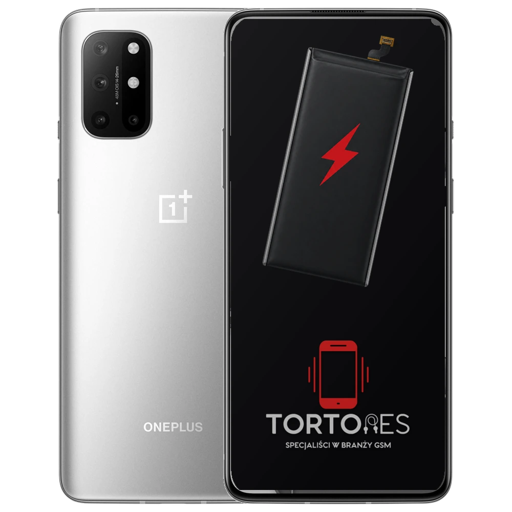 OnePlus 8T z ilustracją baterii - wymiana baterii