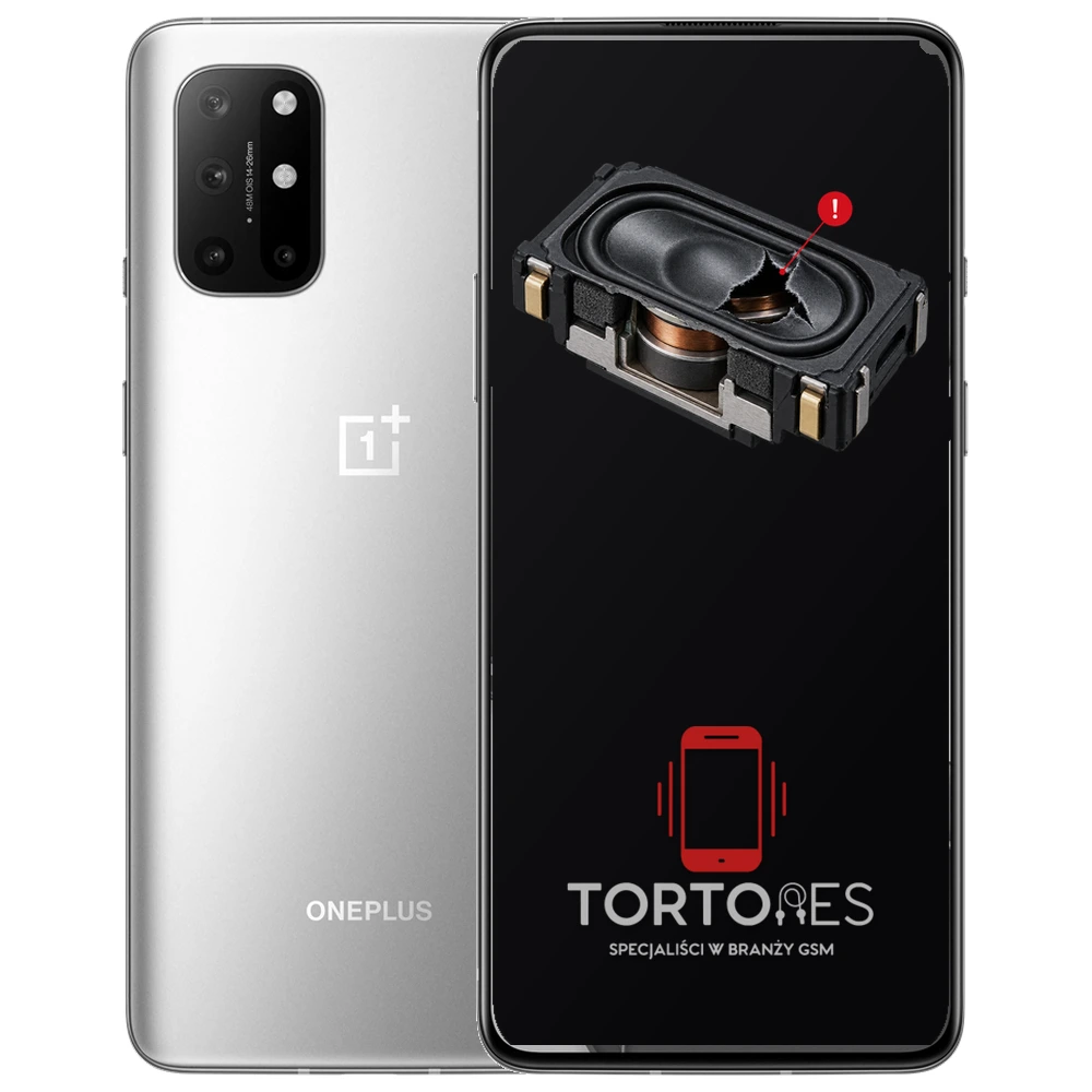 OnePlus 8T z symbolem głośnika multimedialnego - wymiana głośnika multimedialnego