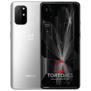 OnePlus 8T z ilustracją pękniętego wyświetlacza - wymiana zbitego wyświetlacza