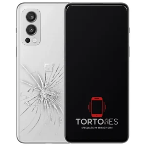 OnePlus Nord 2 5G z ilustracją pękniętej tylnej klapki - wymiana zbitej klapki
