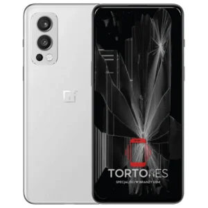 OnePlus Nord 2 5G z ilustracją pękniętego wyświetlacza - wymiana zbitego wyświetlacza