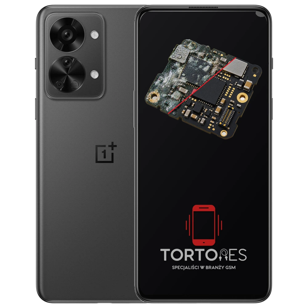OnePlus Nord 2T 5G z ilustracją zalania - czyszczenie po zalaniu