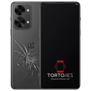 OnePlus Nord 2T 5G z ilustracją pękniętej tylnej klapki - wymiana zbitej klapki
