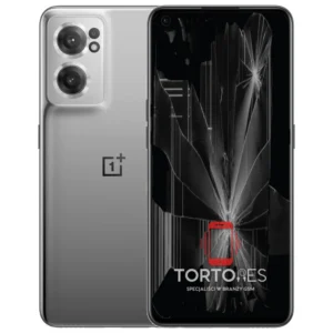 OnePlus Nord CE 2 5G z ilustracją pękniętego wyświetlacza - wymiana zbitego wyświetlacza