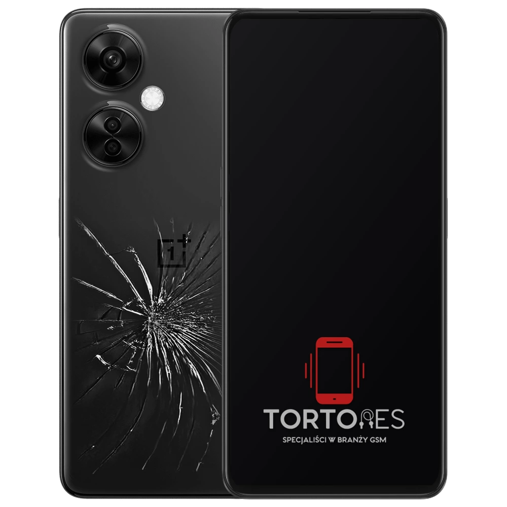 OnePlus Nord CE 3 Lite 5G z ilustracją pękniętej tylnej klapki - wymiana zbitej klapki