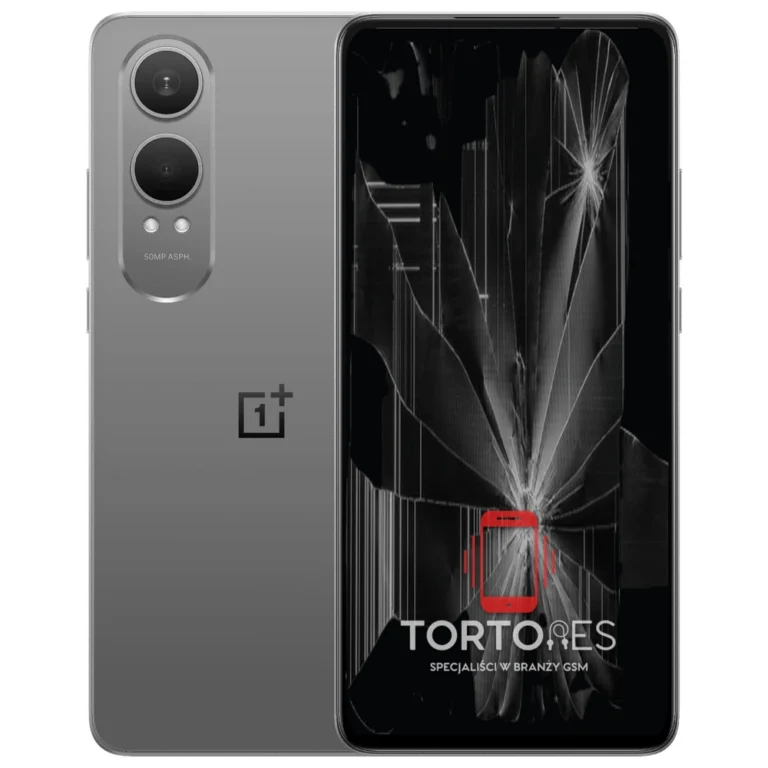 OnePlus Nord CE4 Lite 5G z ilustracją pękniętego wyświetlacza - wymiana zbitego wyświetlacza