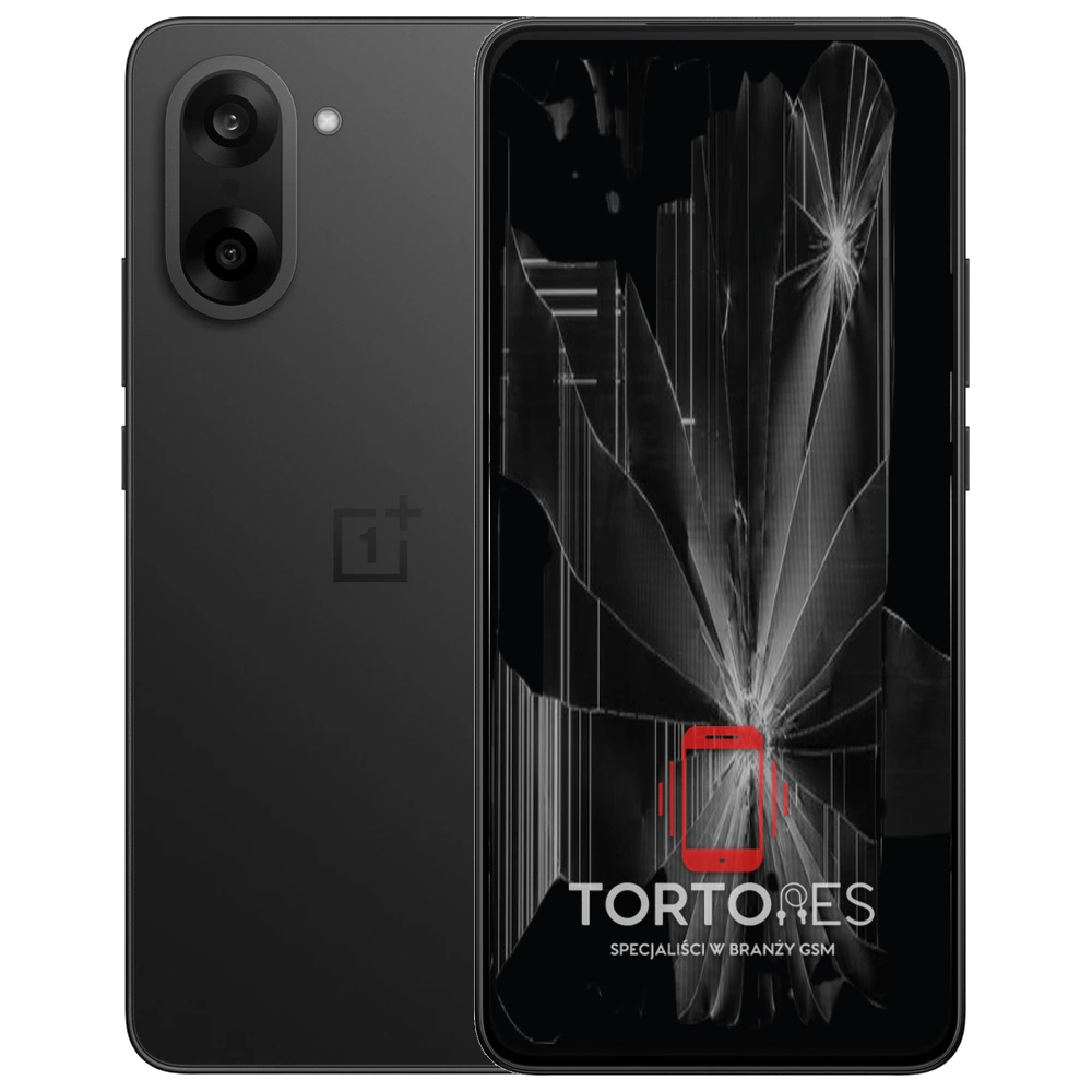 OnePlus Nord CE5 z ilustracją pękniętego wyświetlacza - wymiana zbitego wyświetlacza