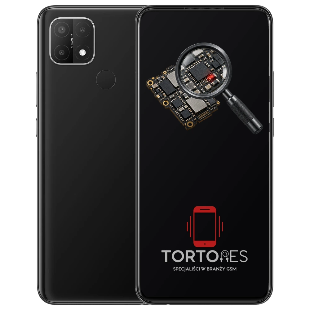 OPPO A15 z symbolem diagnostyki - diagnoza telefonu