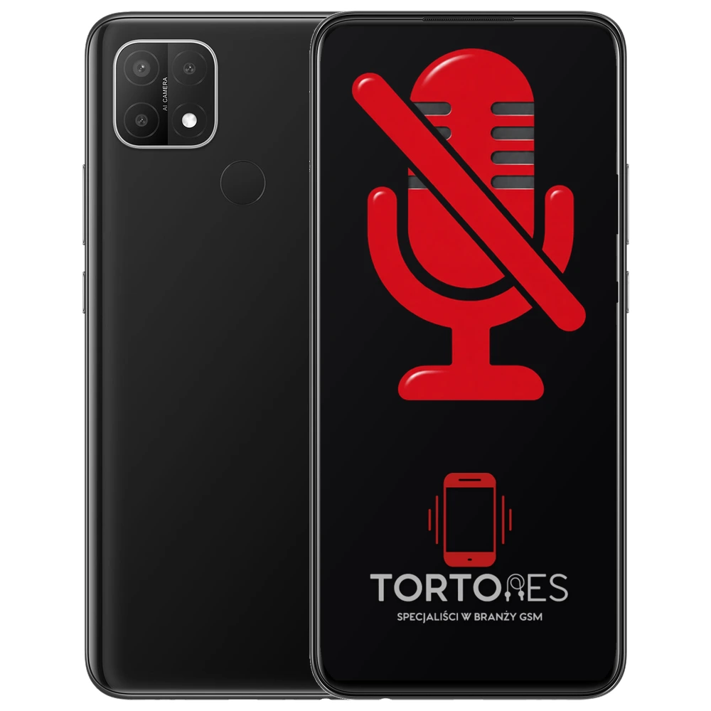 OPPO A15 z symbolem mikrofonu - naprawa mikrofonu