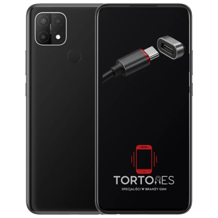 OPPO A15 z ilustracją złącza ładowania - naprawa złącza ładowania